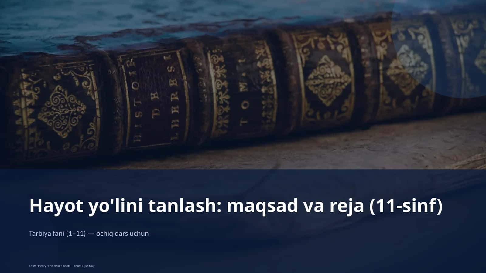 Hayot yo'lini tanlash: maqsad va reja (11-sinf)