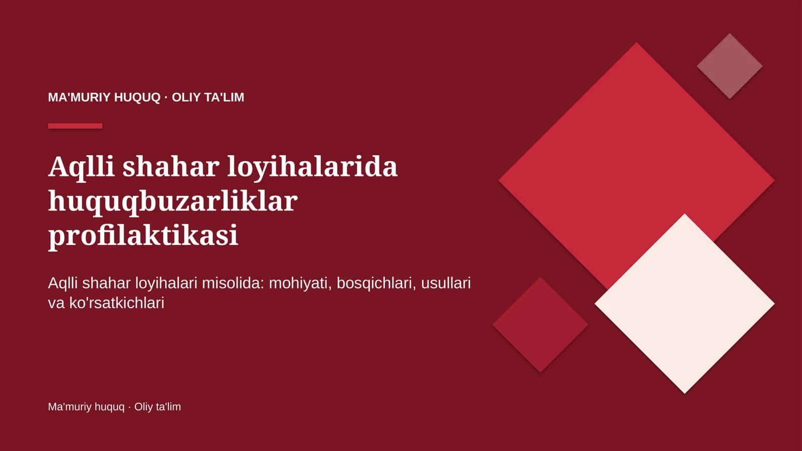 Aqlli shahar loyihalarida huquqbuzarliklar profilaktikasi