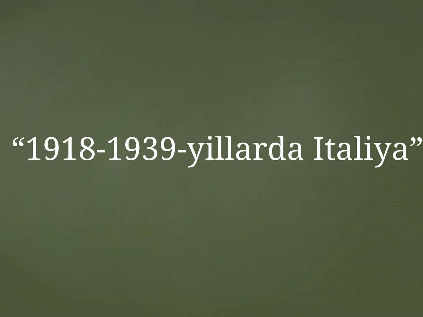 1918-1939-yillarda Italiya