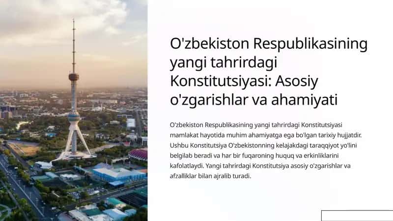 O'zbekiston Respublikasining yangi tahrirdagi Konstitutsiyasi