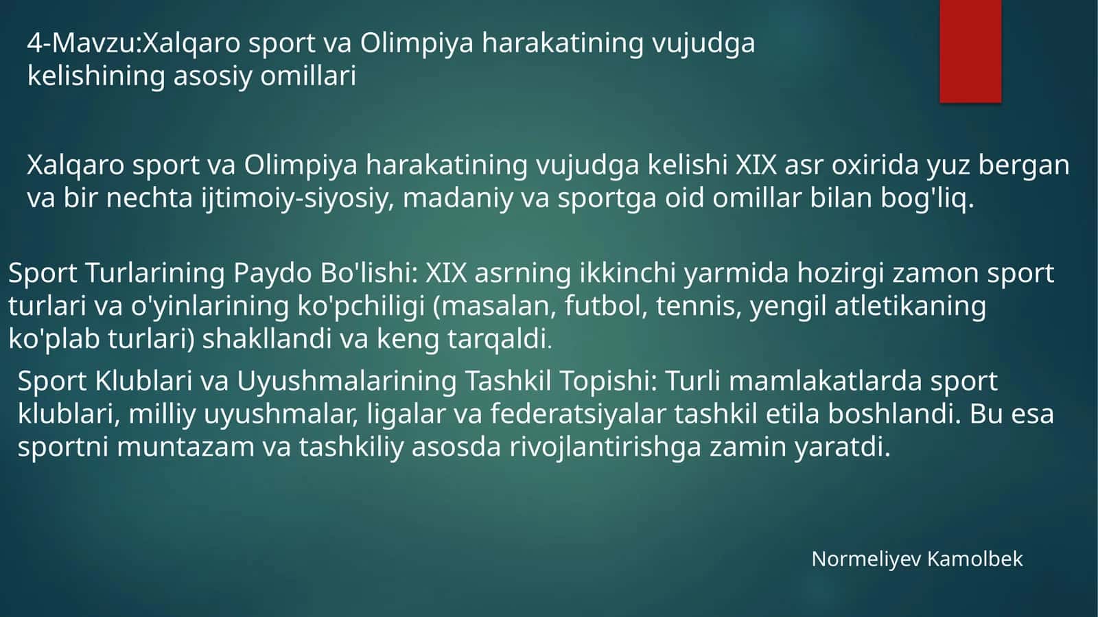 Xalqarosport va olimpiya harakati