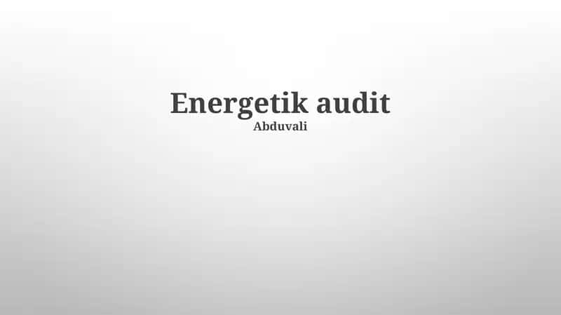 Energetik audit
