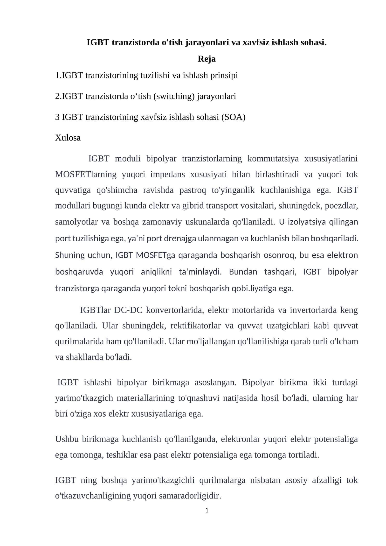 IGBT tranzistori