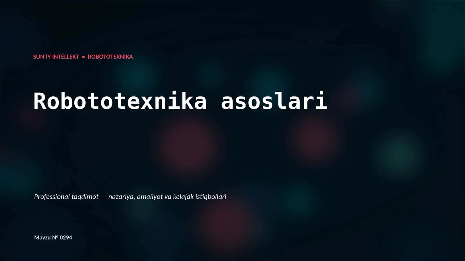 Robototexnika asoslari