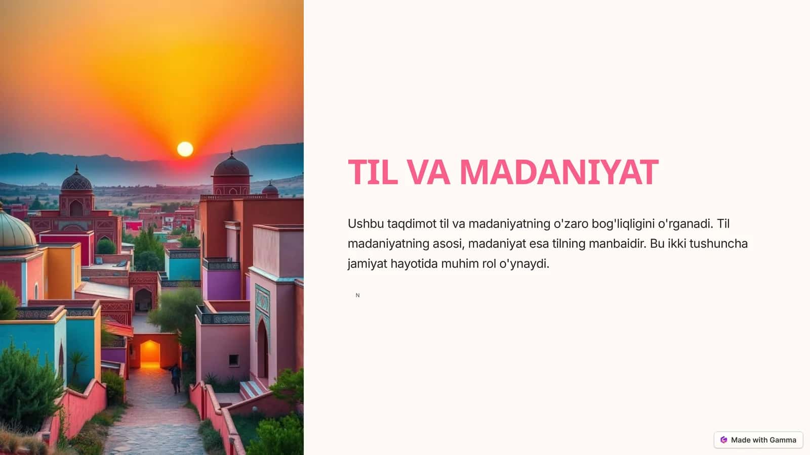 TIL VA MADANIYAT