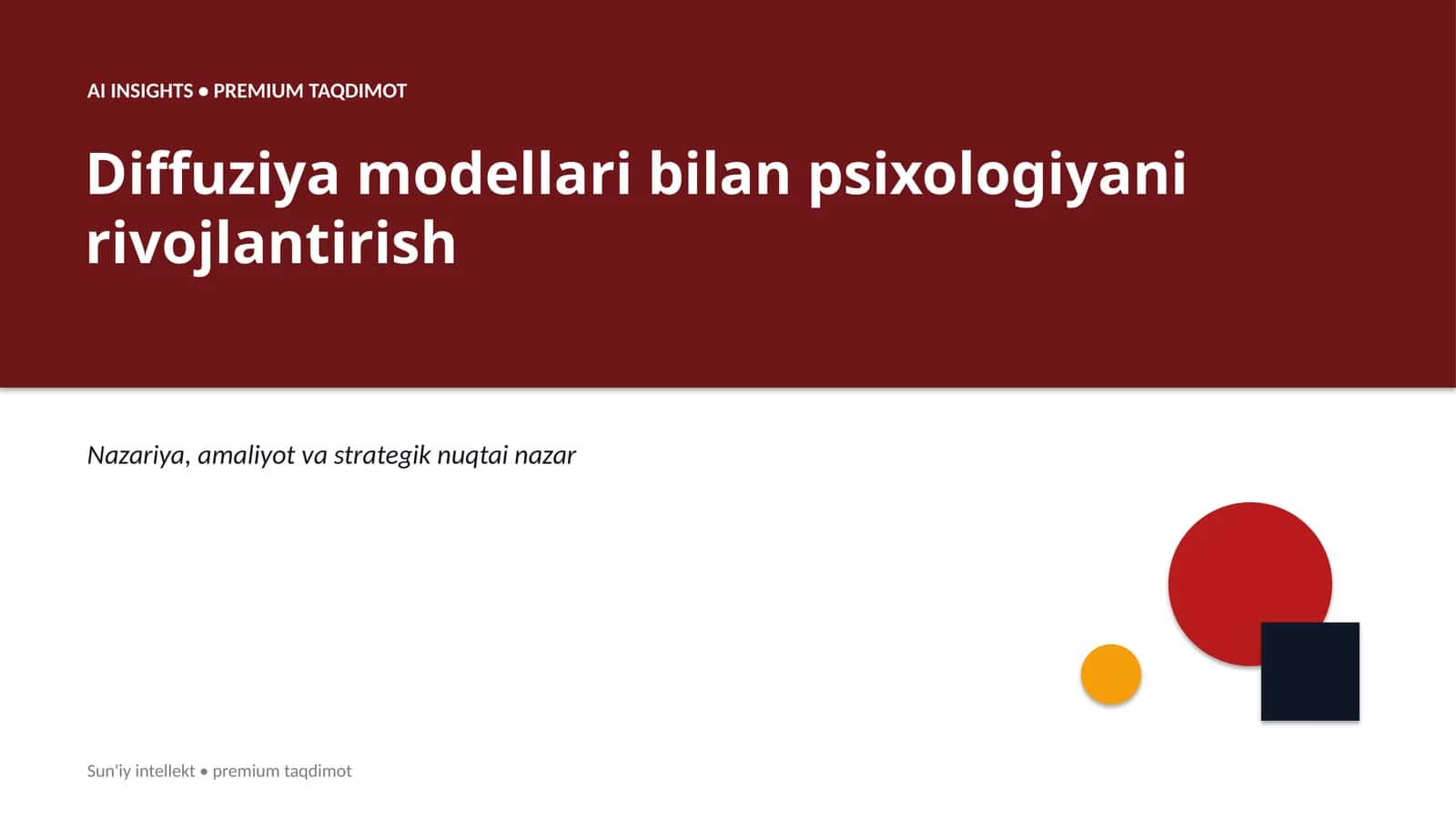 Diffuziya modellari bilan psixologiyani rivojlantirish