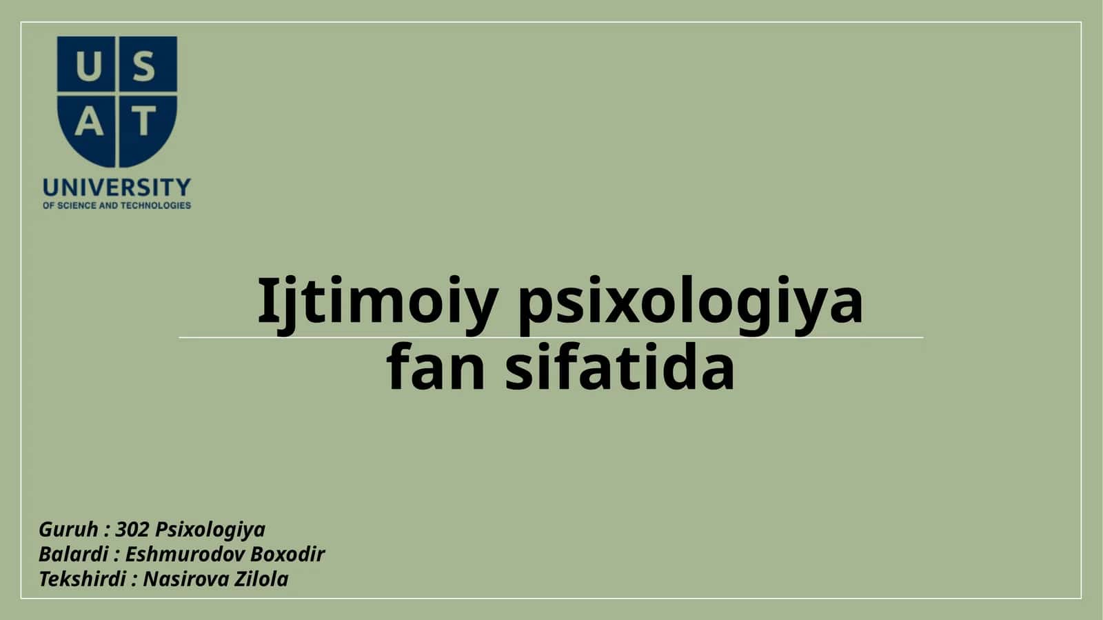Psixologiyafaniga kirish
