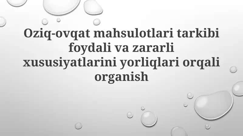 Oziq-ovqat yorliqlari