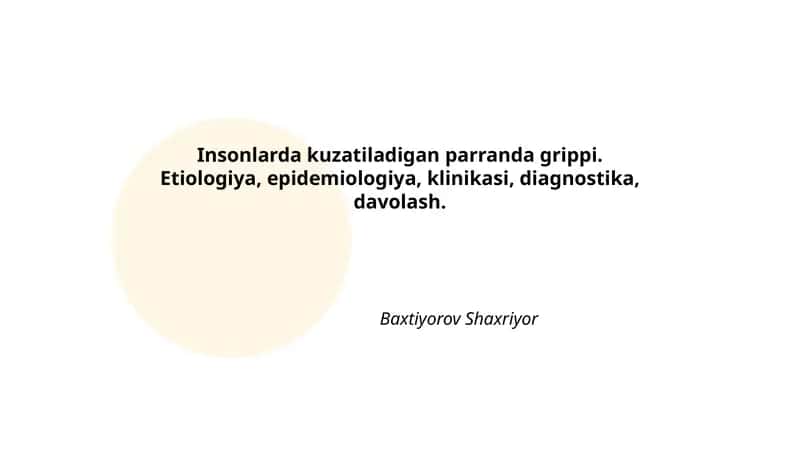 Insonlarda kuzatiladigan parranda grippi