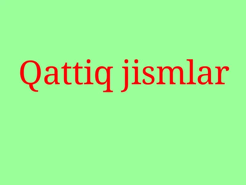 Qattiqjismlar