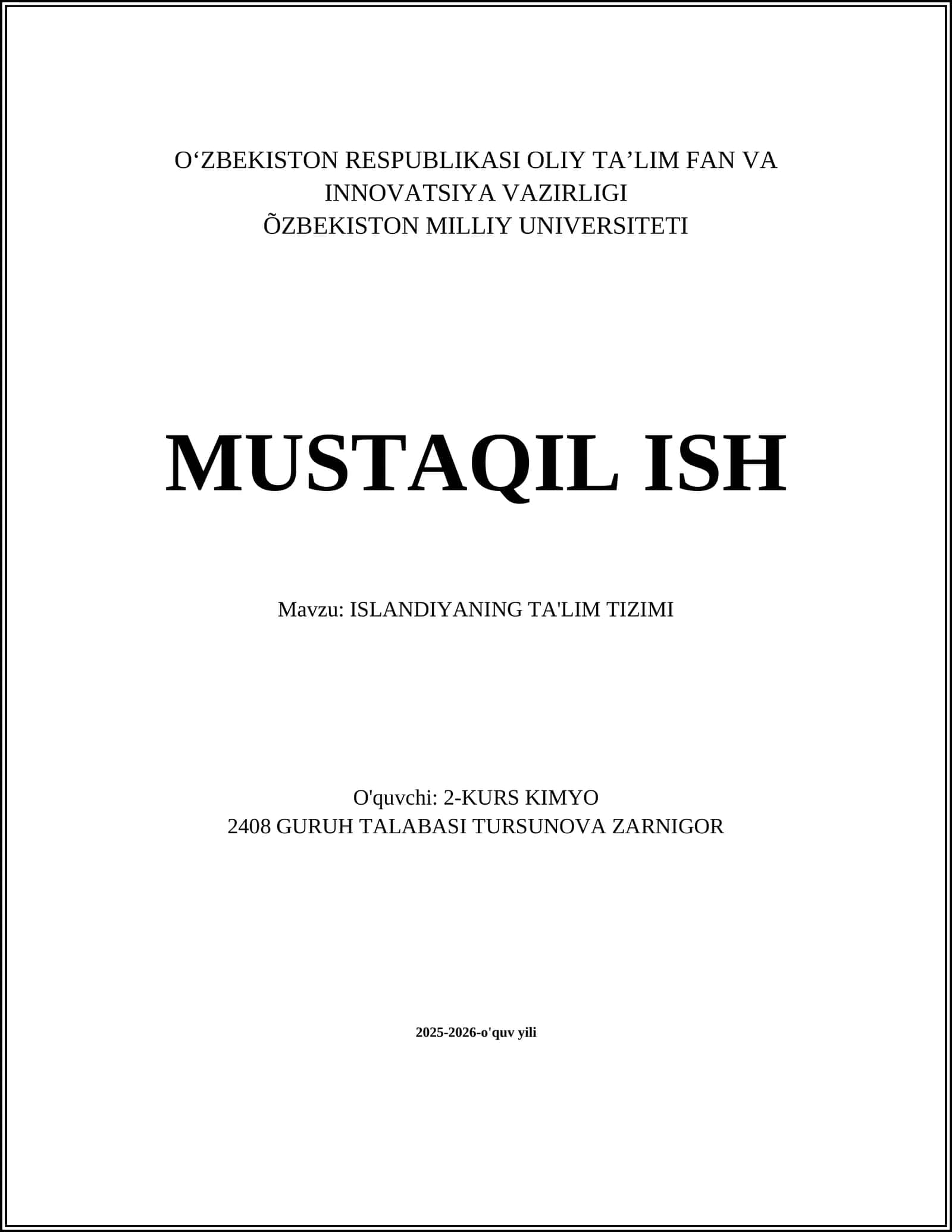 Islandiyaning Ta'lim Tizimi