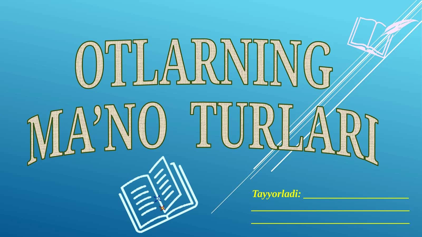 OTLARNING MA’NO TURLARI. 3-sinf Ona tili dars ishlanma
