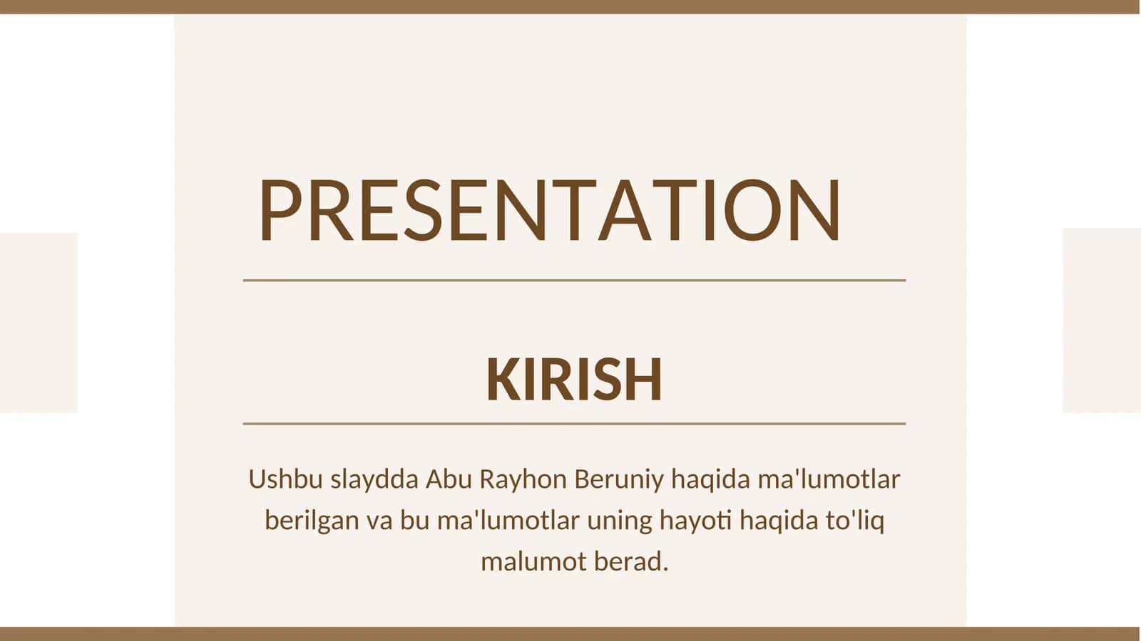 Abu Rayhon Beruniy hayoti