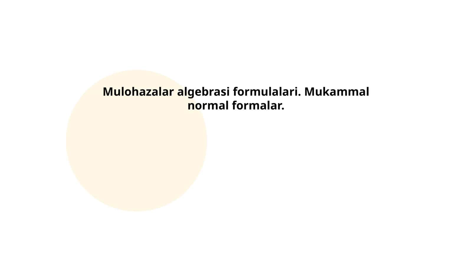 Mulohazalar algebrasi formulalari