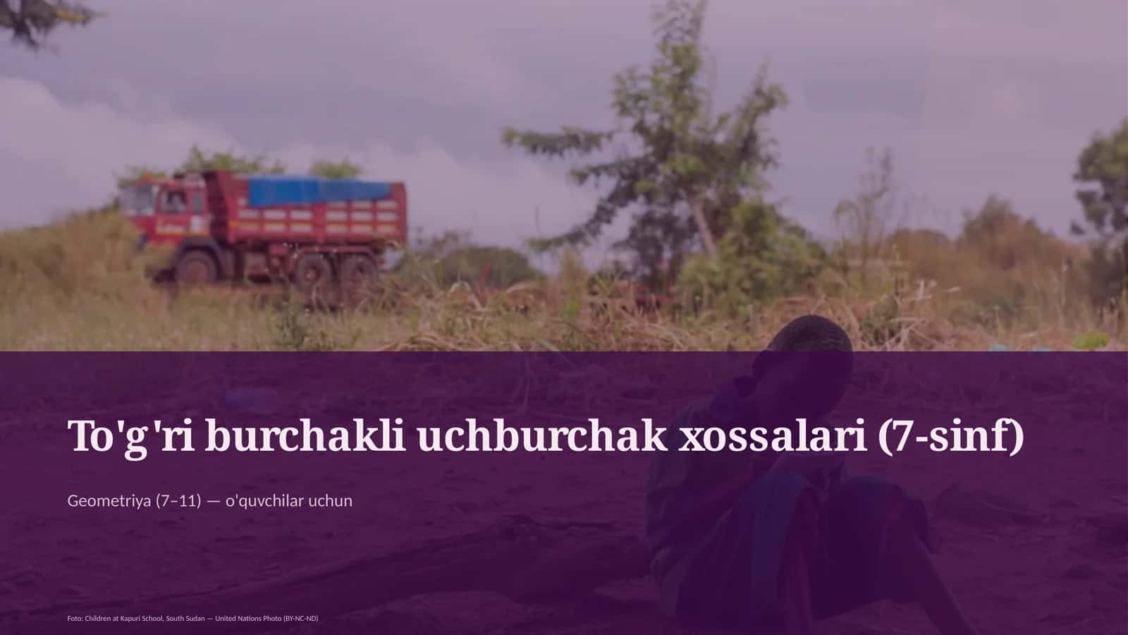 To'g'ri burchakli uchburchak xossalari (7-sinf)