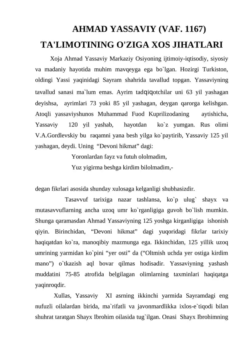 AHMAD YASSAVIY