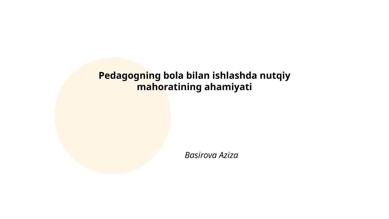 Nutqiy mahorat tushunchasi