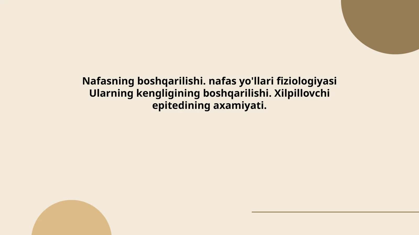 Nafasning boshqarilishi