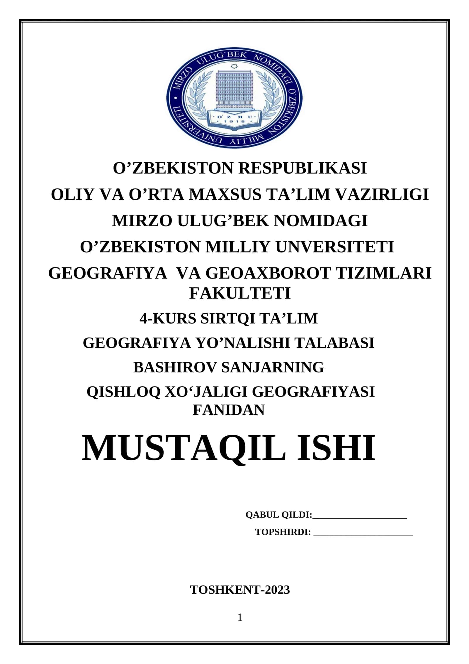 Qishloq xo‘jaligi geografiyasi