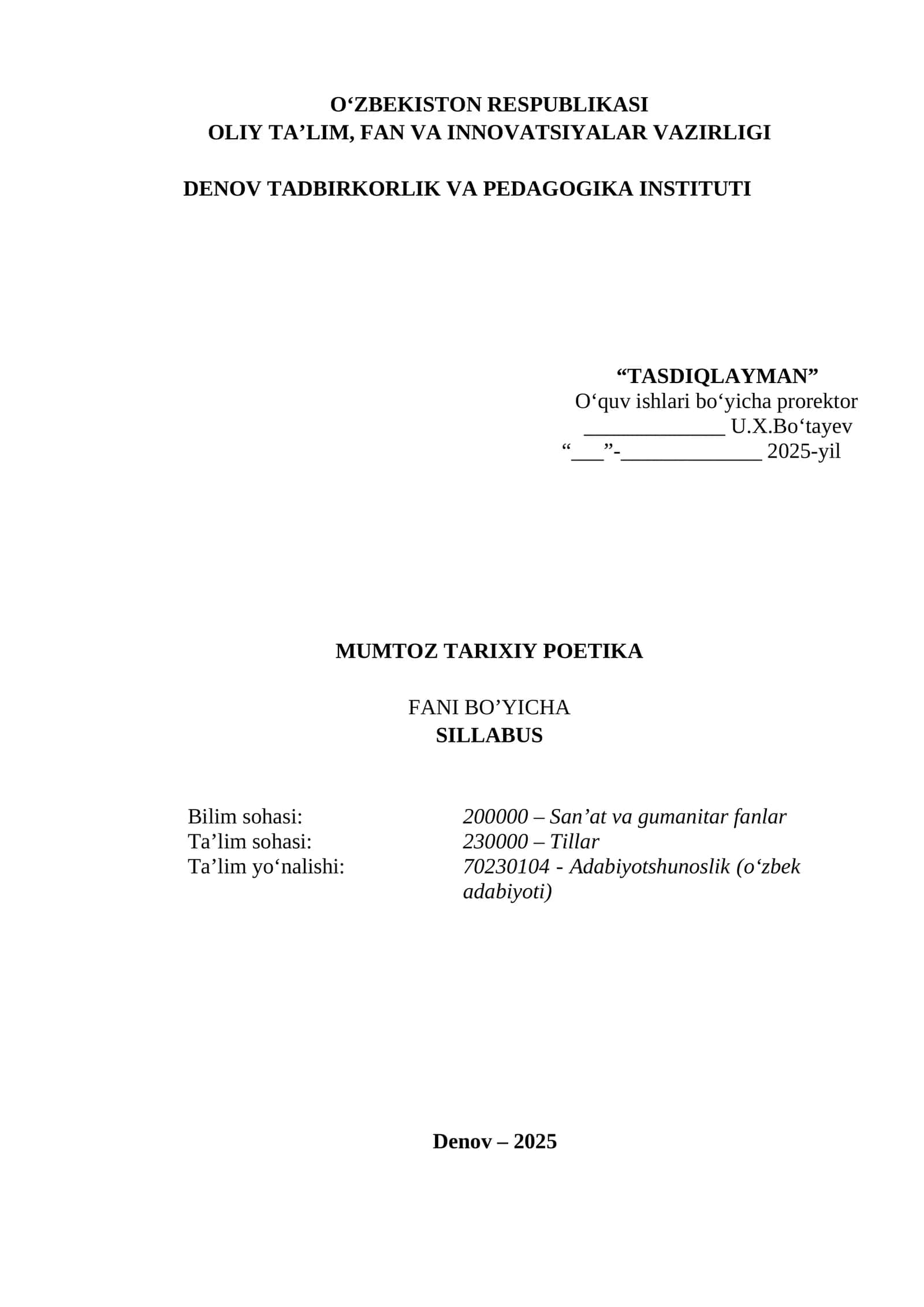 MODUL / FAN SILLABUSI
