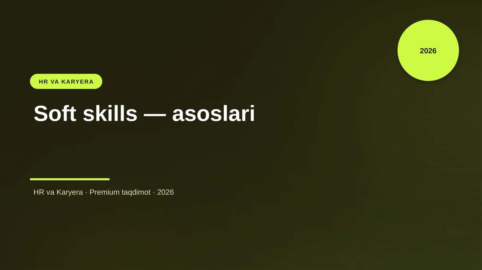 Soft skills — asoslari