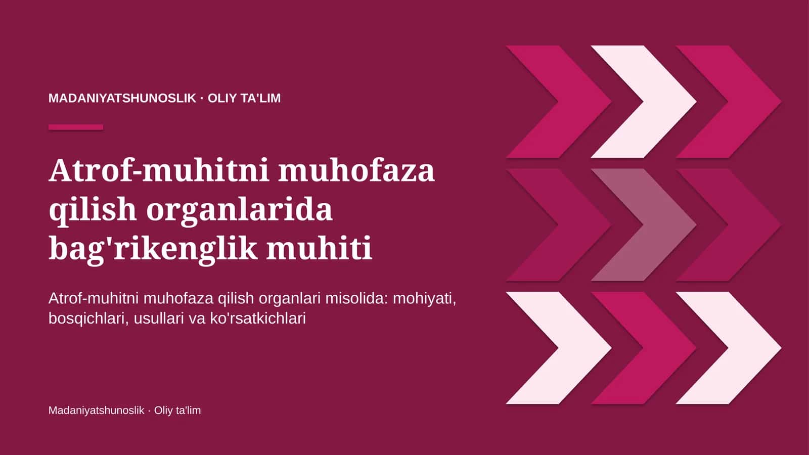 Atrof-muhitni muhofaza qilish organlarida bag'rikenglik muhiti