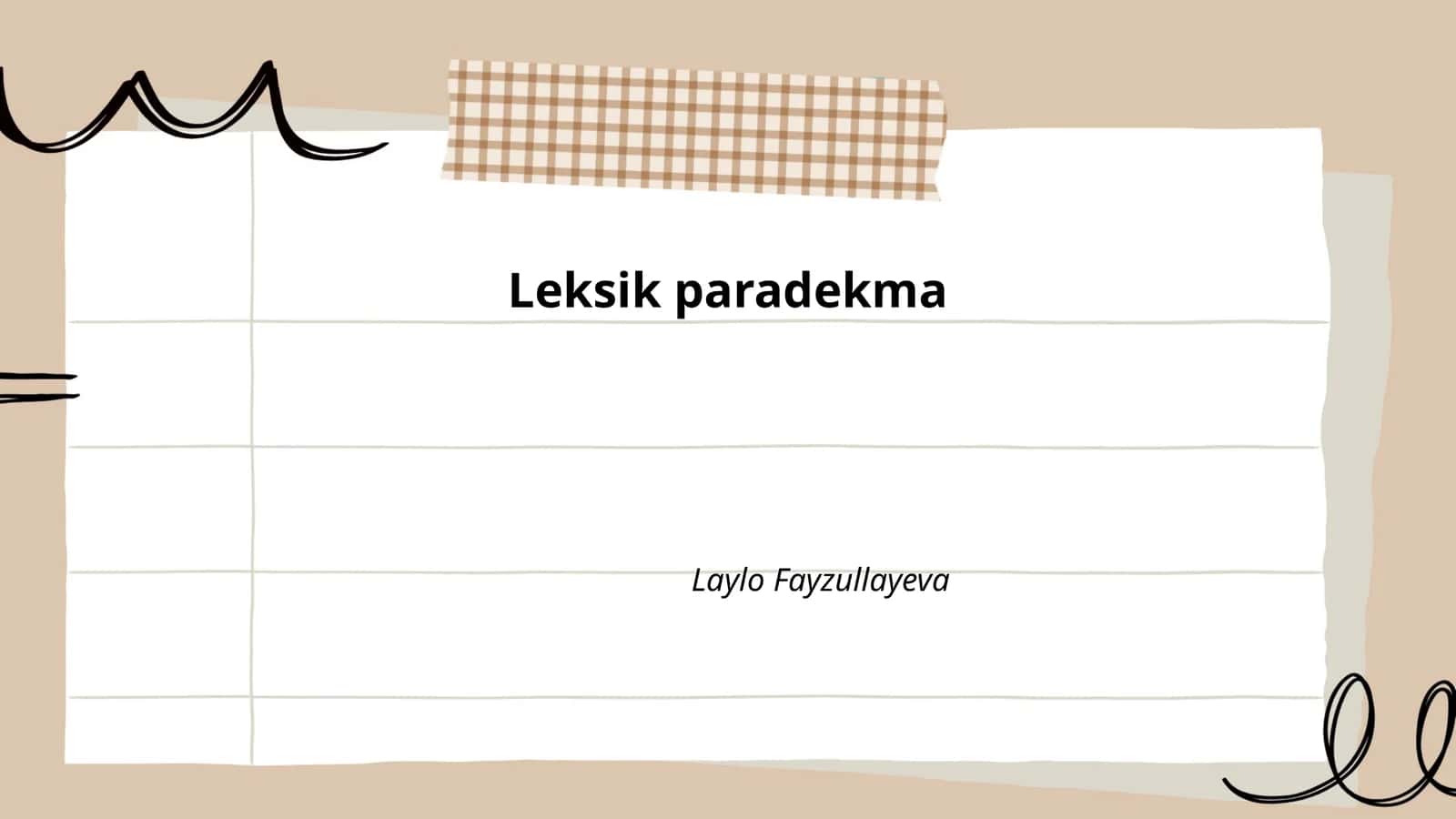 Leksik paradigmaning mohiyati