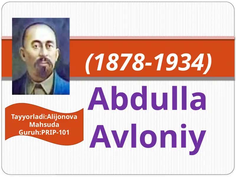 Abdulla Avloniyning hayoti