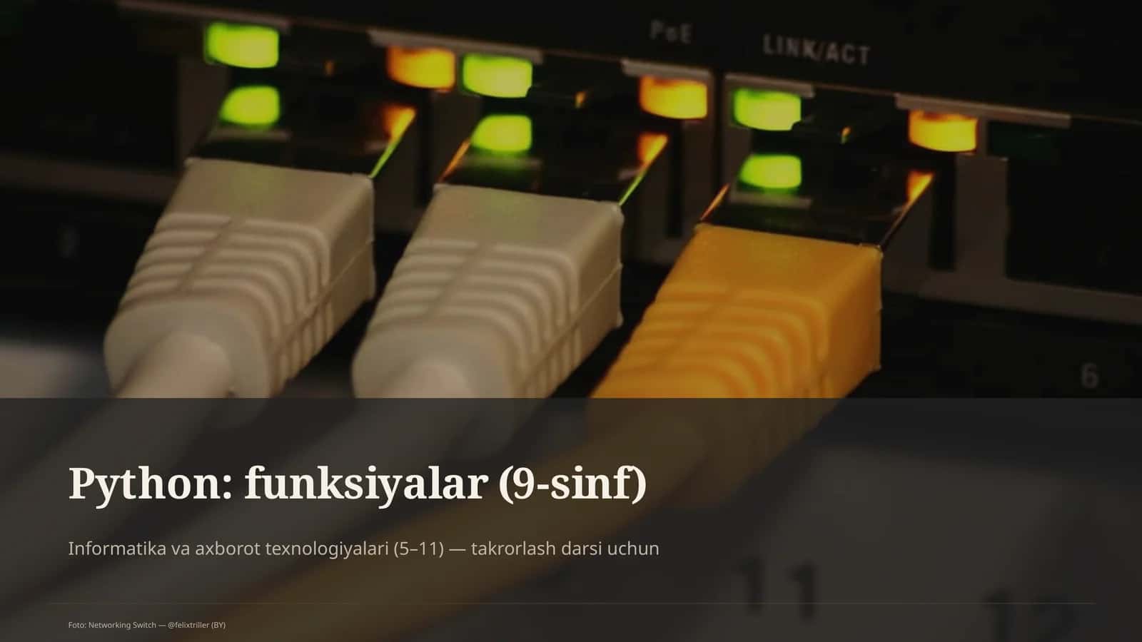 Python: funksiyalar (9-sinf)