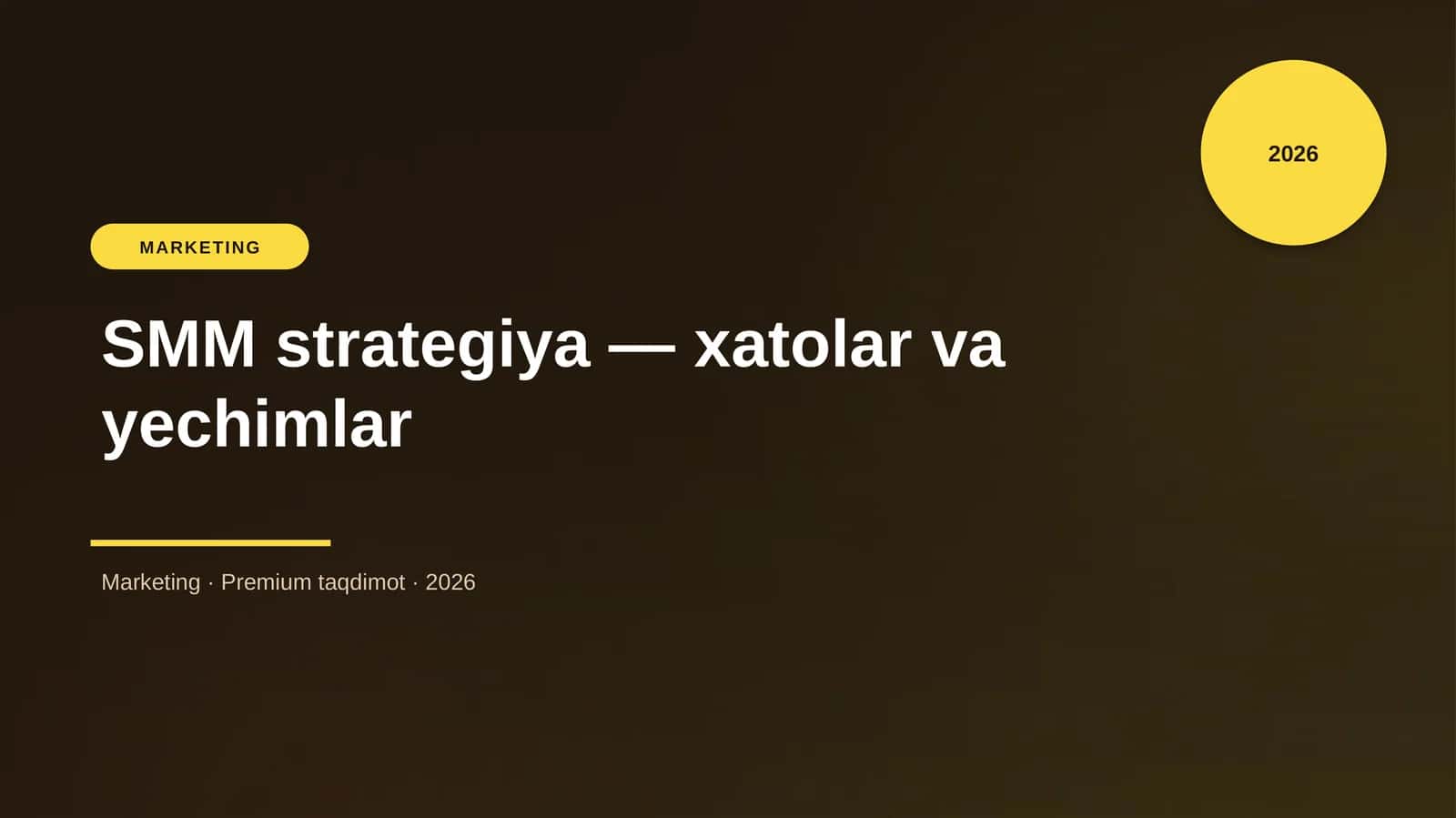 SMM strategiya — xatolar va yechimlar