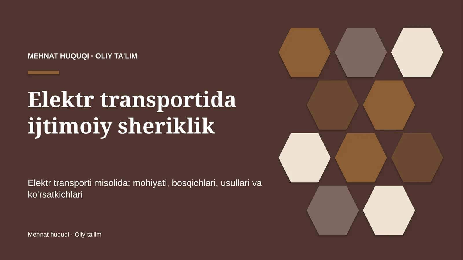 Elektr transportida ijtimoiy sheriklik