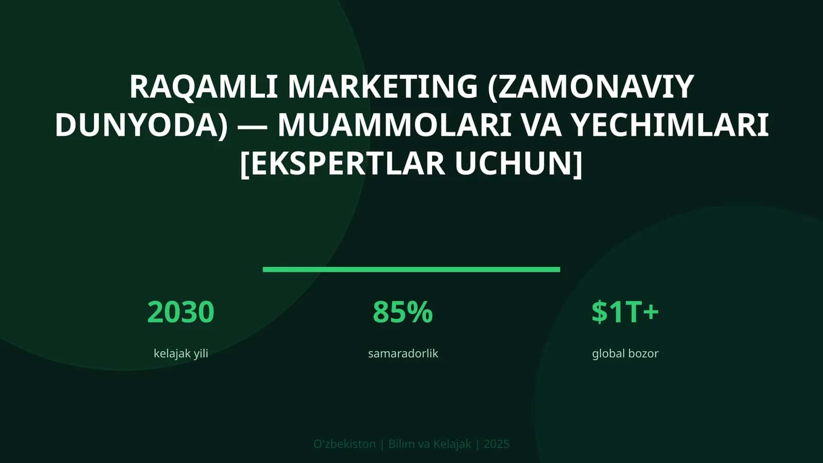 Raqamli marketing (zamonaviy dunyoda) — muammolari va yechimlari [ekspertlar uchun]
