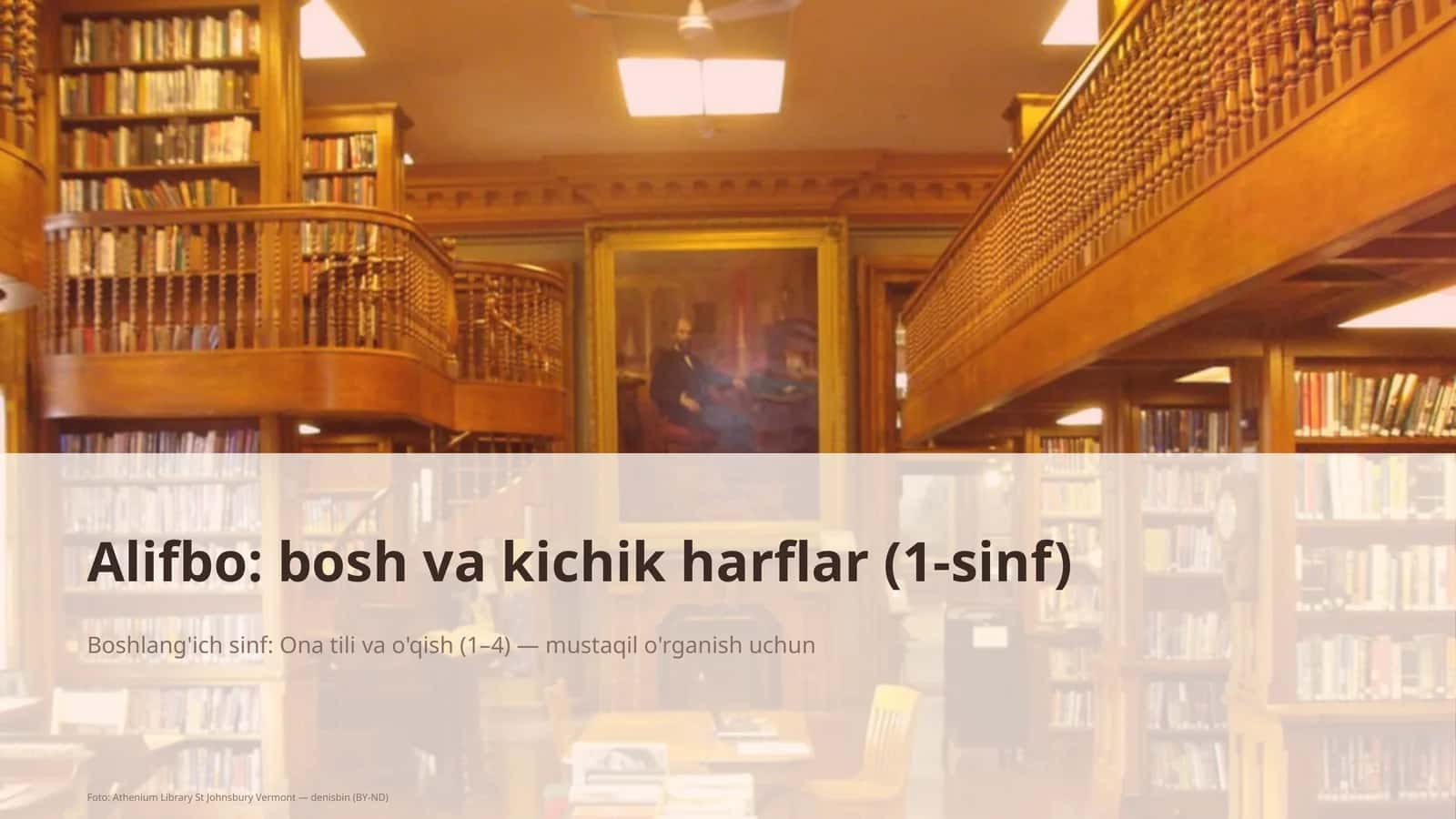 Alifbo: bosh va kichik harflar (1-sinf)