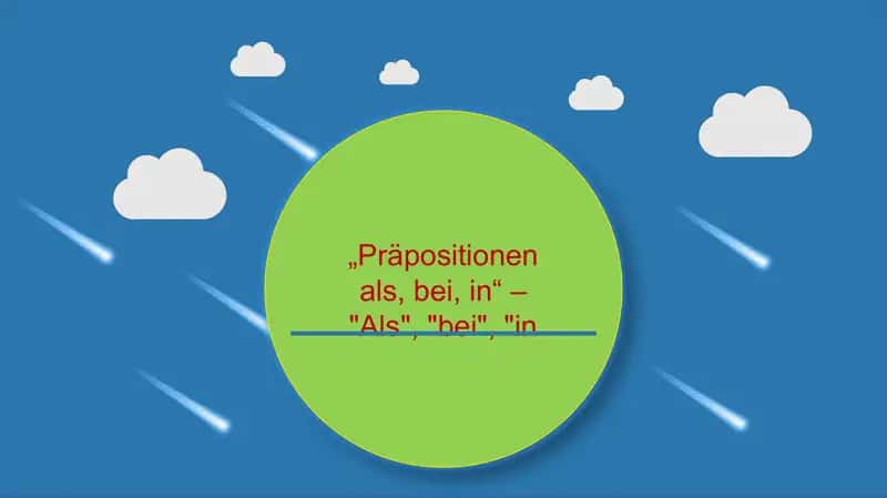 Prepositionen als, bei, in