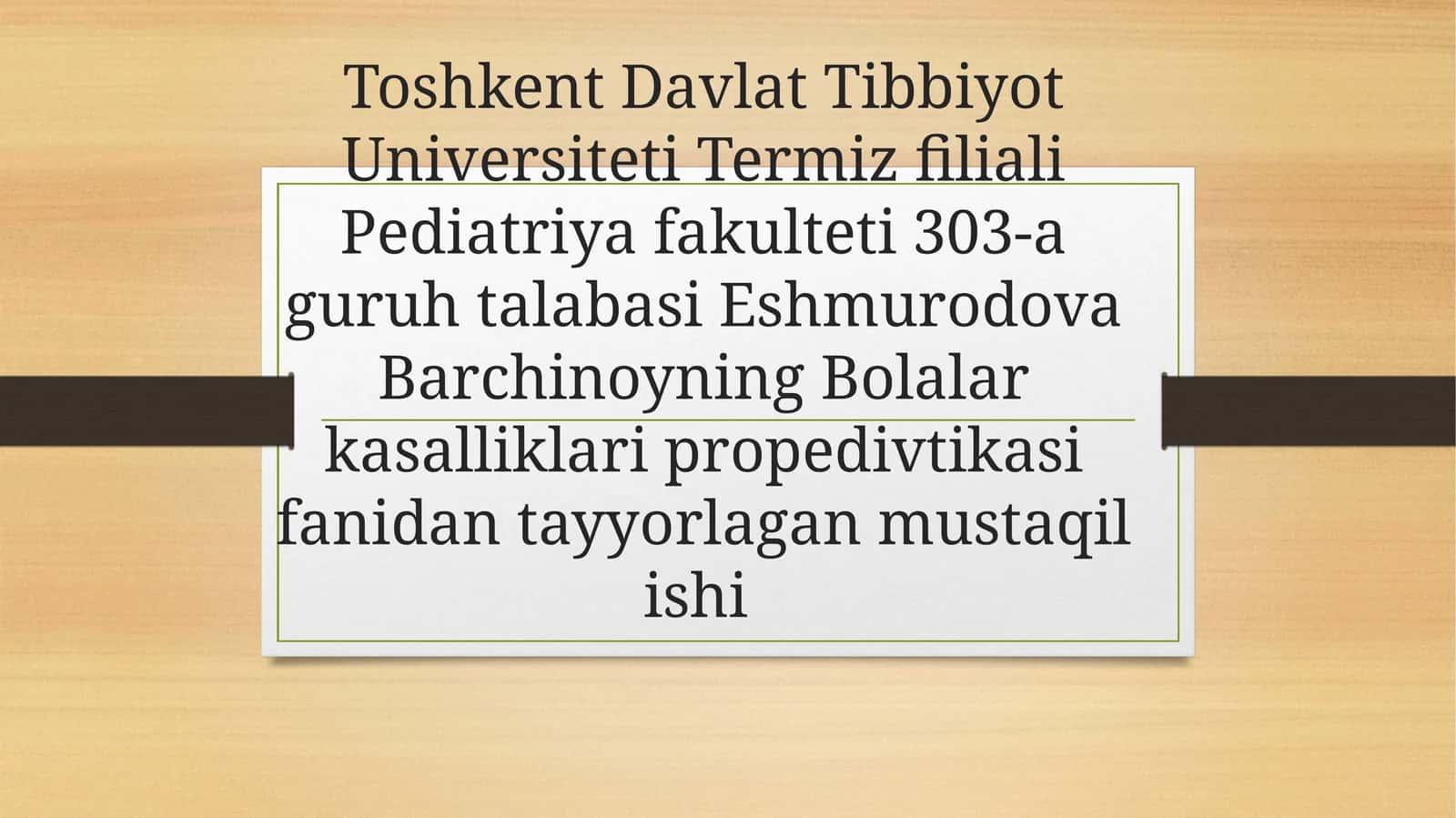 Bolalarda jismoniy rivojlanish monitoringgi