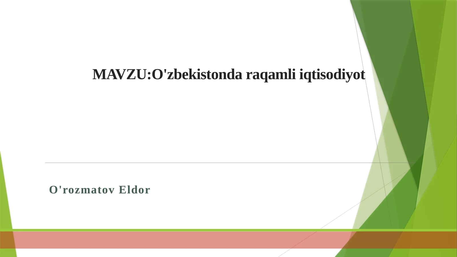 O'zbekistonda raqamli iqtisodiyot