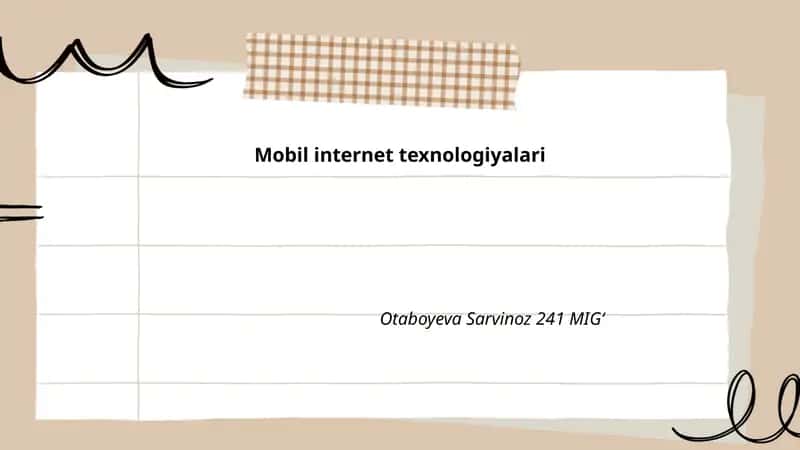 Mobil internet texnologiyalari