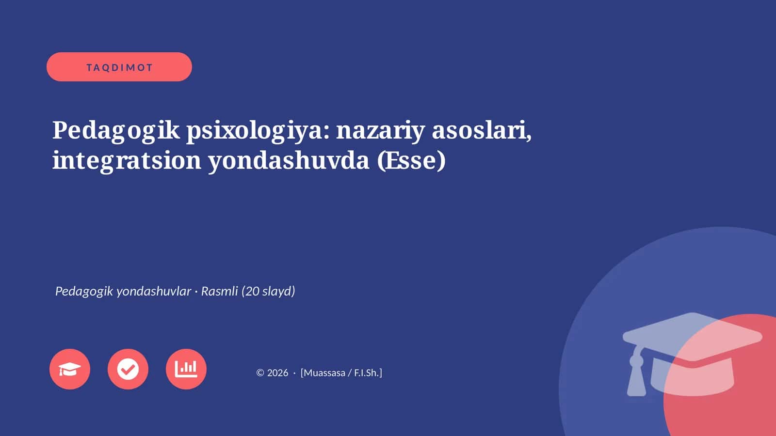 Pedagogik psixologiya: nazariy asoslari, integratsion yondashuvda (Esse)