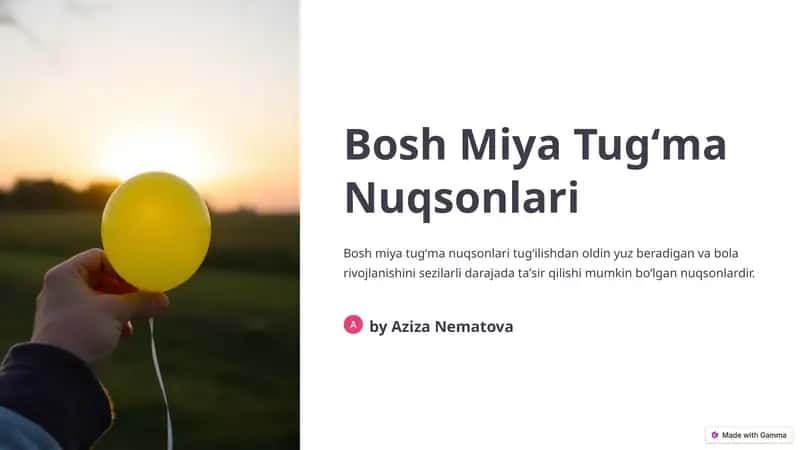 Bosh Miya Tugʻma Nuqsonlari