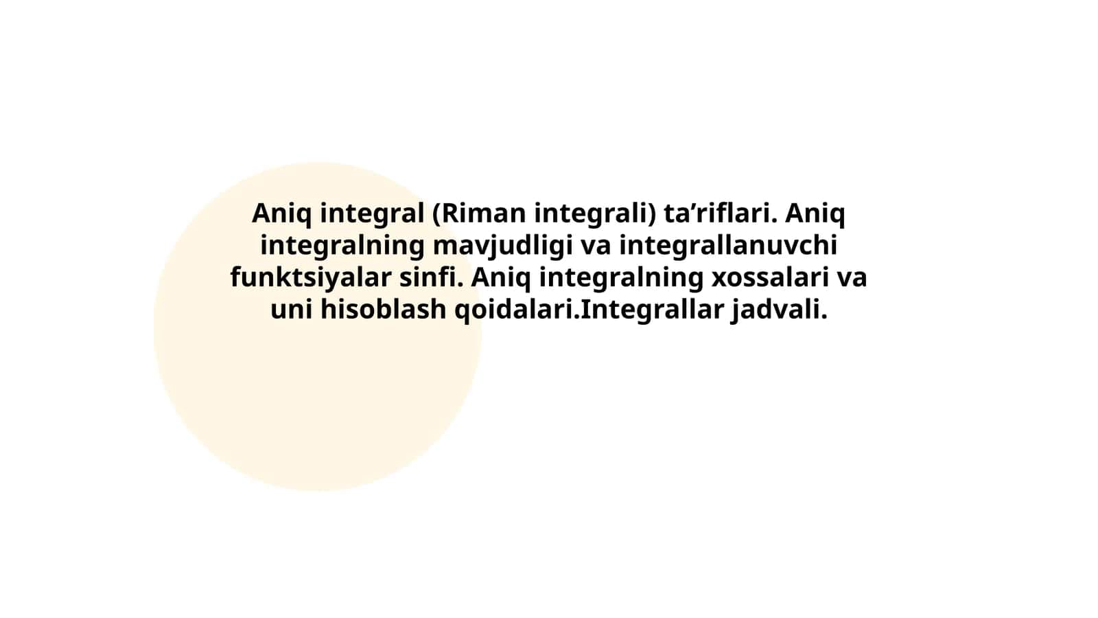 Aniq integral (Riman integrali) ta’riflari