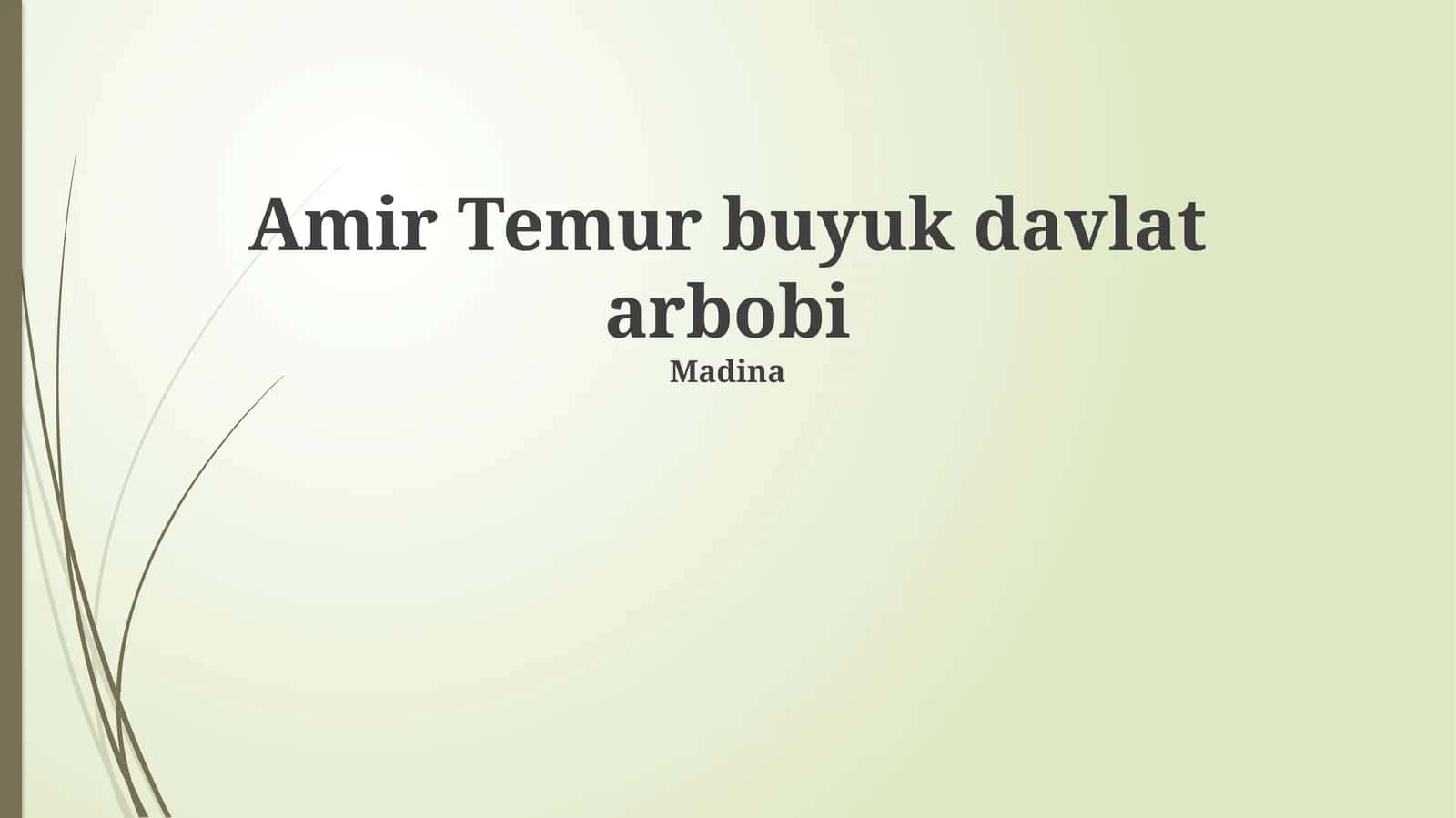 Amir Temur buyuk davlat arbobi