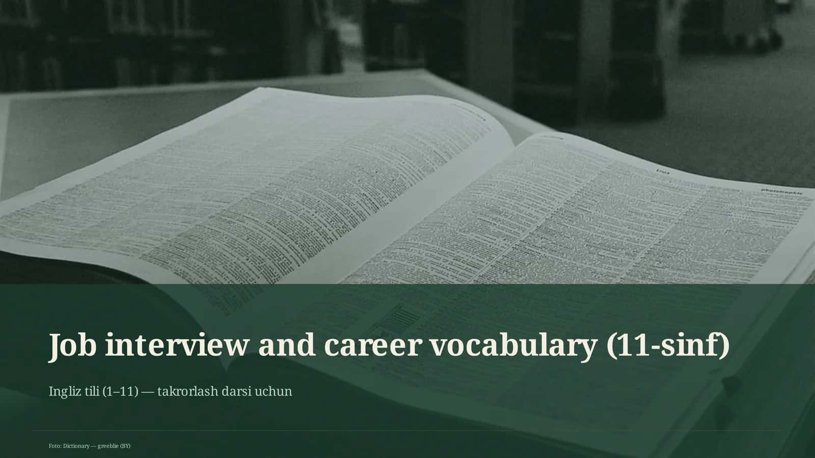 Job interview and career vocabulary (11-sinf)