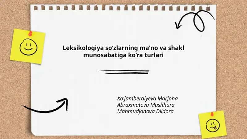Leksikologiya so‘zlarning ma'no va shakl munosabatiga ko‘ra turlari