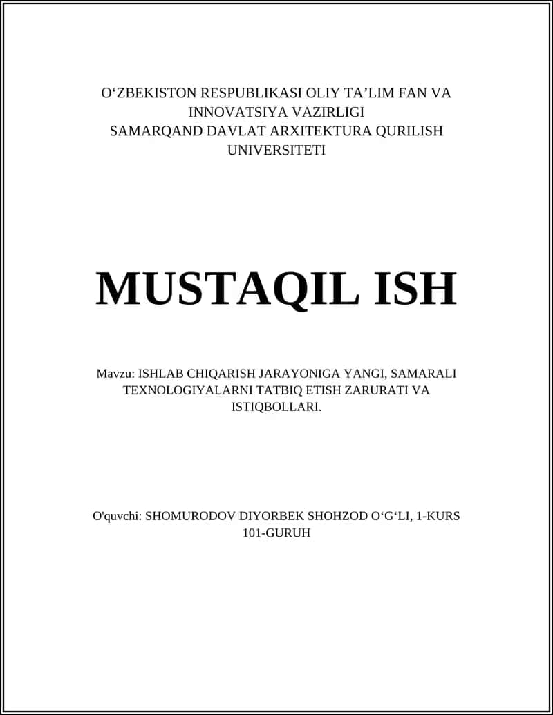 Raqamli ishlab chiqarish texnologiyalari