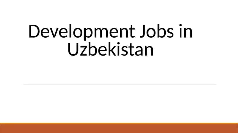 Development Jobs in Uzbekistan
