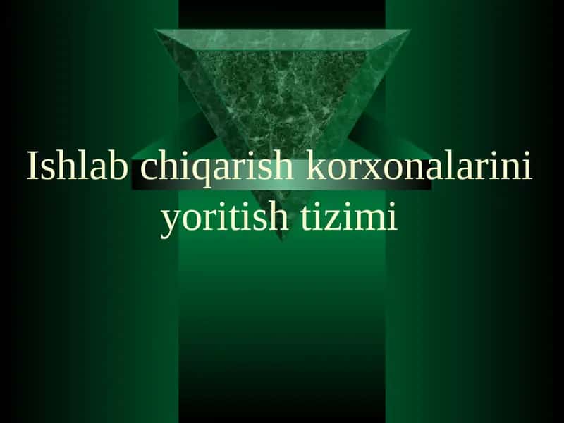 Ishlab chiqarishkorxonalarini yoritish tizimi
