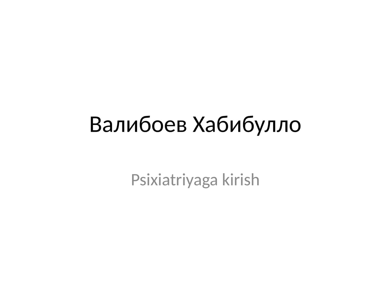 psixiatriyaga kirish