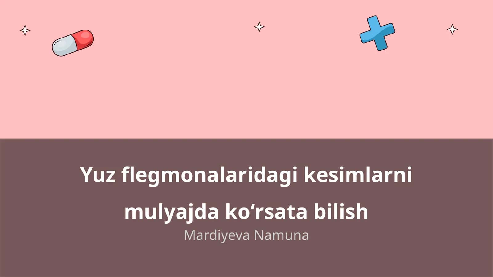 Yuz flegmonalaridagi kesimlarni mulyajda koʻrsata bilish