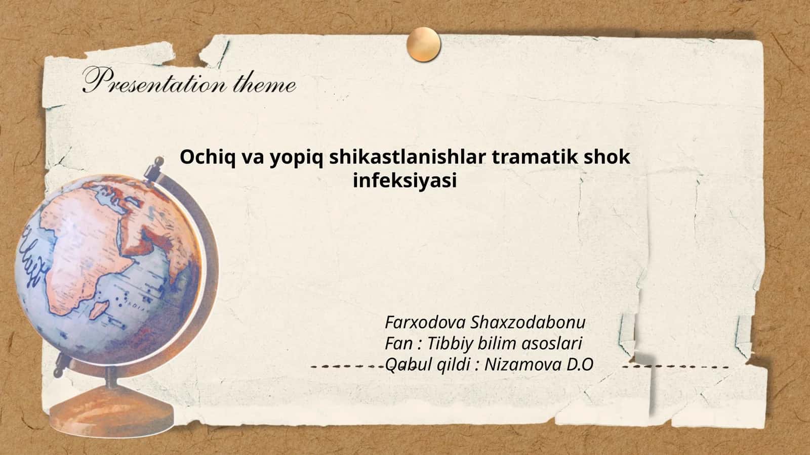 Ochiq va yopiq shikastlanishlar tramatik shok infeksiyasi