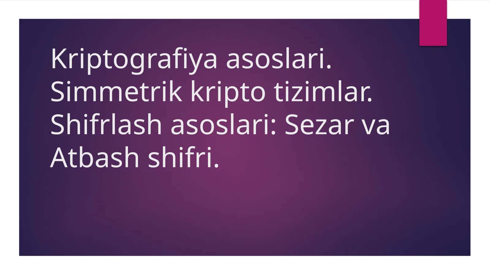Kriptografiya asoslari